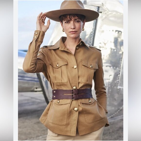 Banana Republic Voyage Belted Trench Jacket Khaki